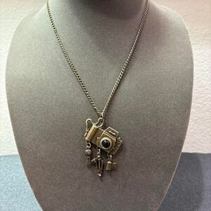 Unique bronze vintage style camera pendant necklace Photography love jewellery